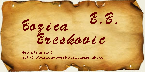 Božica Brešković vizit kartica